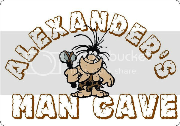 ALEXANDER Man Cave 9"x12" Aluminum novelty parking sign wall decor.