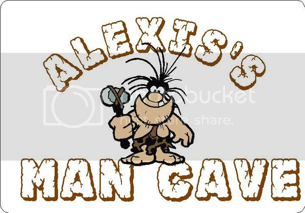 ALEXIS Man Cave 9"x12" Aluminum novelty parking sign wall decor.