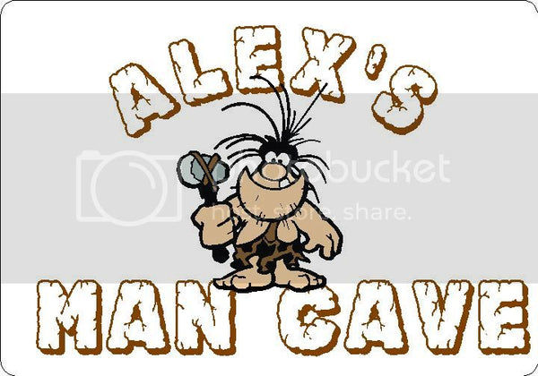 ALEX Man Cave 9"x12" Aluminum novelty parking sign wall decor.