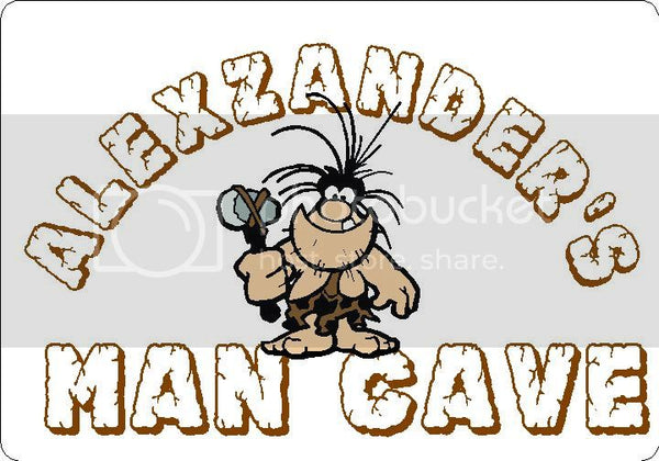 ALEXZANDER Man Cave 9"x12" Aluminum novelty parking sign wall decor.