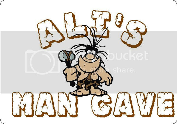 ALI Man Cave 9"x12" Aluminum novelty parking sign wall decor.