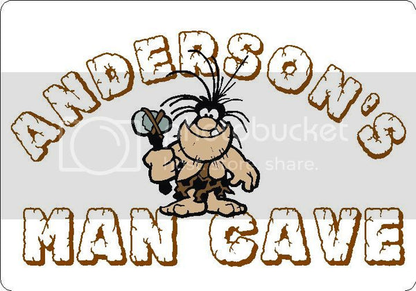 ANDERSON Man Cave 9"x12" Aluminum novelty parking sign wall decor.