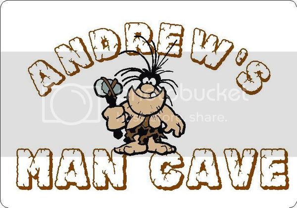 ANDREW Man Cave 9"x12" Aluminum novelty parking sign wall decor.