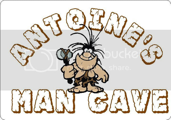 ANTOINE Man Cave 9"x12" Aluminum novelty parking sign wall decor.