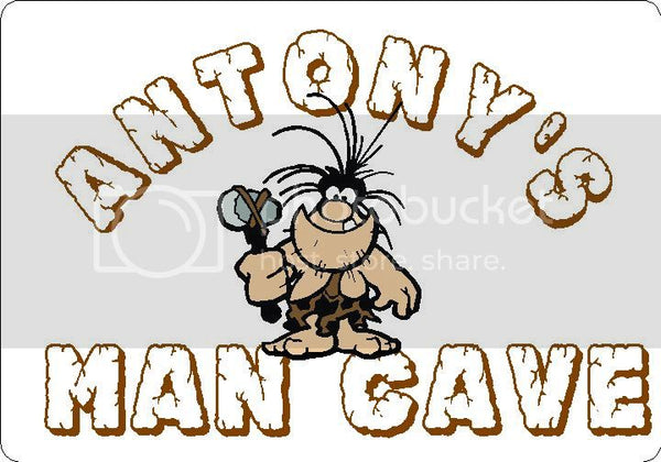 ANTONY Man Cave 9"x12" Aluminum novelty parking sign wall decor.