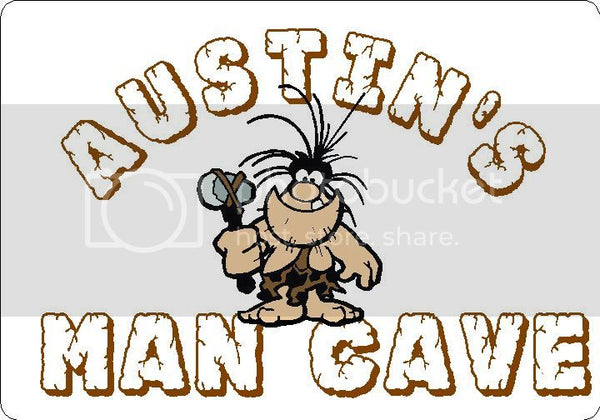 AUSTIN Man Cave 9"x12" Aluminum novelty parking sign wall decor.