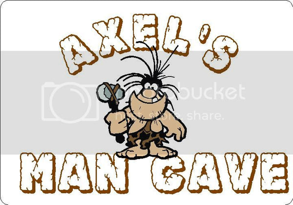 AXEL Man Cave 9"x12" Aluminum novelty parking sign wall decor.