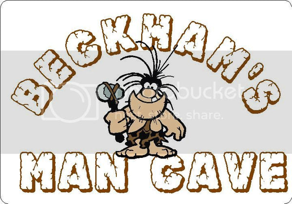 BECKHAM Man Cave 9"x12" Aluminum novelty parking sign wall decor.