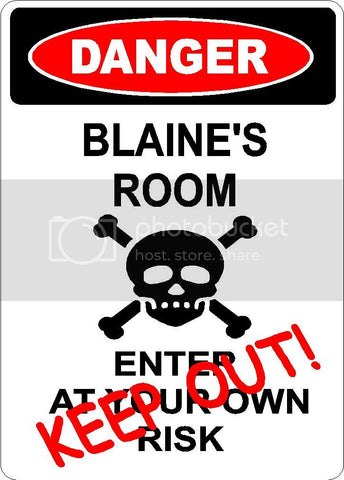 BLAINE Danger enter at own risk KEEP OUT room  9" x 12" Aluminum novelty parking sign wall décor art  for indoor or outdoor use.