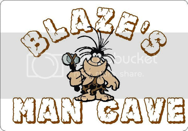 BLAZE Man Cave 9"x12" Aluminum novelty parking sign wall decor.