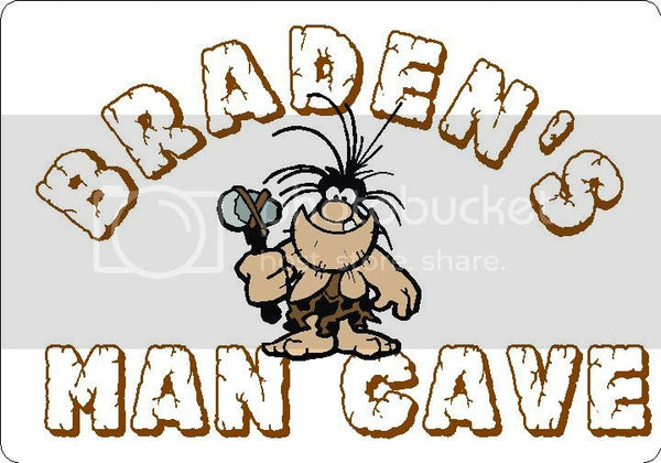 BRADEN Man Cave 9"x12" Aluminum novelty parking sign wall decor.