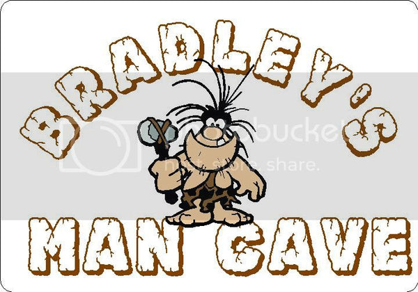 BRADLEY Man Cave 9"x12" Aluminum novelty parking sign wall decor.