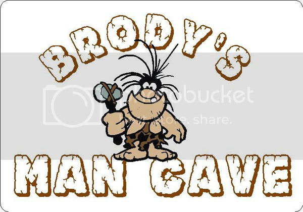 BRODY Man Cave 9"x12" Aluminum novelty parking sign wall decor.