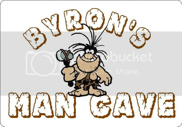 BYRON Man Cave 9"x12" Aluminum novelty parking sign wall decor.