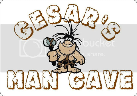 CESAR Man Cave 9"x12" Aluminum novelty parking sign wall decor.