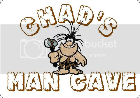 CHAD Man Cave 9"x12" Aluminum novelty parking sign wall decor.