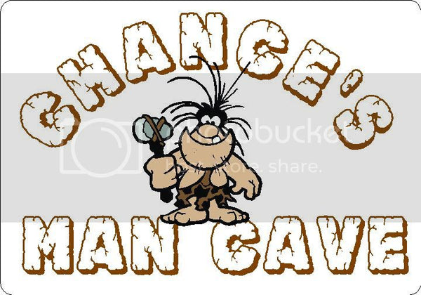CHANCE Man Cave 9"x12" Aluminum novelty parking sign wall decor.