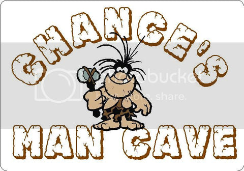 CHANCE Man Cave 9"x12" Aluminum novelty parking sign wall decor.