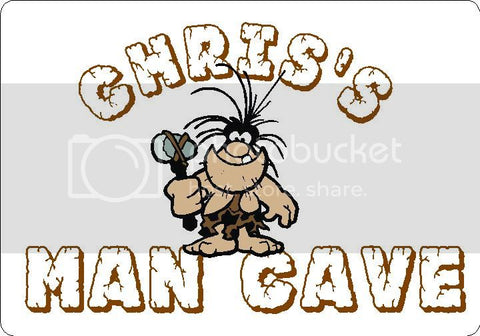 CHRIS Man Cave 9"x12" Aluminum novelty parking sign wall decor.