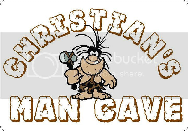 CHRISTIAN Man Cave 9"x12" Aluminum novelty parking sign wall decor.