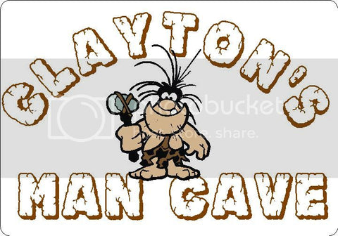 CLAYTON Man Cave 9"x12" Aluminum novelty parking sign wall decor.