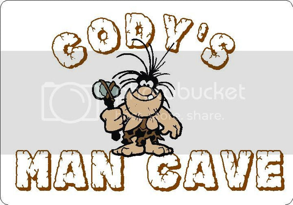 CODY Man Cave 9"x12" Aluminum novelty parking sign wall decor.