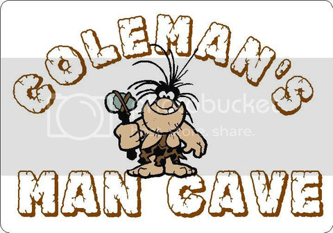 COLEMAN Man Cave 9"x12" Aluminum novelty parking sign wall decor.