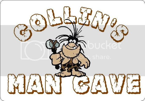 COLLIN Man Cave 9"x12" Aluminum novelty parking sign wall decor.