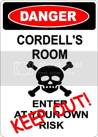 CORDELL Danger enter at own risk KEEP OUT room  9" x 12" Aluminum novelty parking sign wall décor art  for indoor or outdoor use.