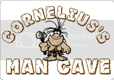 CORNELIUS Man Cave 9"x12" Aluminum novelty parking sign wall decor.