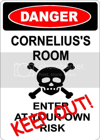 CORNELIUS Danger enter at own risk KEEP OUT room  9" x 12" Aluminum novelty parking sign wall décor art  for indoor or outdoor use.