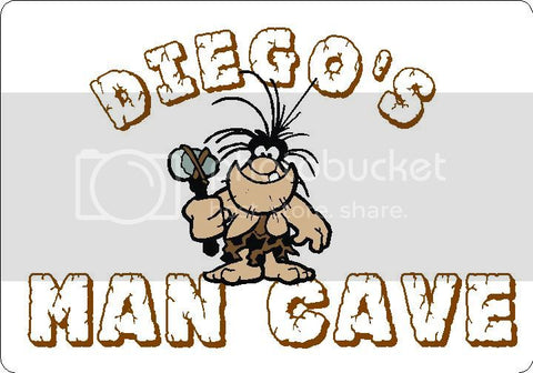 DIEGO Man Cave 9"x12" Aluminum novelty parking sign wall decor.