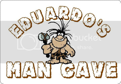 EDUARDO Man Cave 9"x12" Aluminum novelty parking sign wall decor.