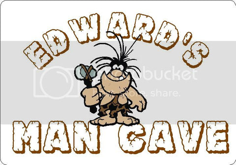 EDWARD Man Cave 9"x12" Aluminum novelty parking sign wall decor.