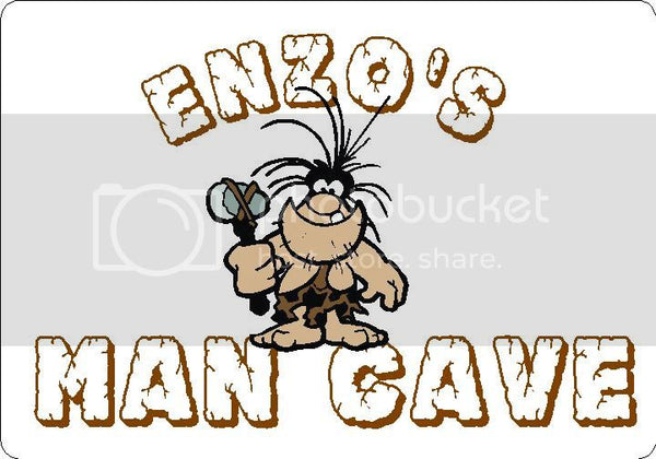 ENZO Man Cave 9"x12" Aluminum novelty parking sign wall decor.