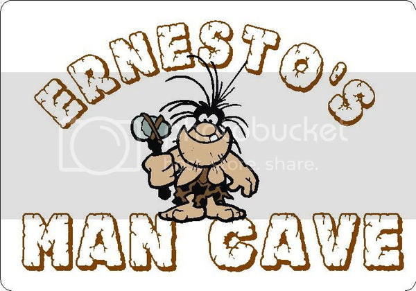 ERNESTO Man Cave 9"x12" Aluminum novelty parking sign wall decor.