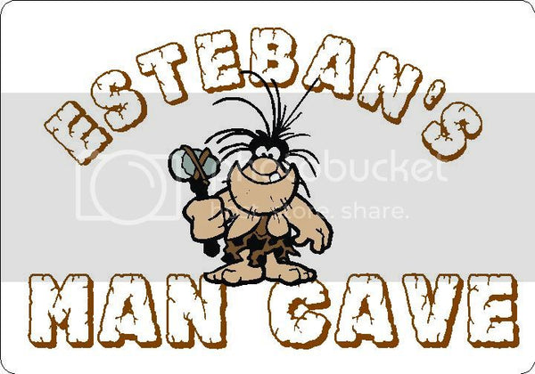 ESTEBAN Man Cave 9"x12" Aluminum novelty parking sign wall decor.