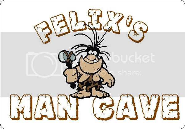 FELIX Man Cave 9"x12" Aluminum novelty parking sign wall decor.