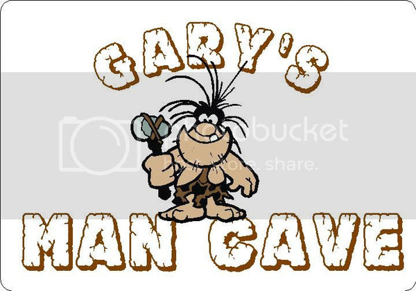 GARY Man Cave 9"x12" Aluminum novelty parking sign wall decor.