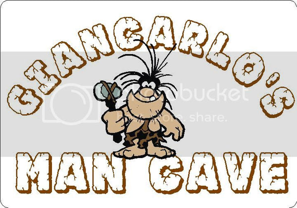 GIANCARLO Man Cave 9"x12" Aluminum novelty parking sign wall decor.