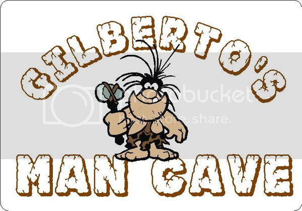 GILBERTO Man Cave 9"x12" Aluminum novelty parking sign wall decor.