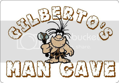 GILBERTO Man Cave 9"x12" Aluminum novelty parking sign wall decor.