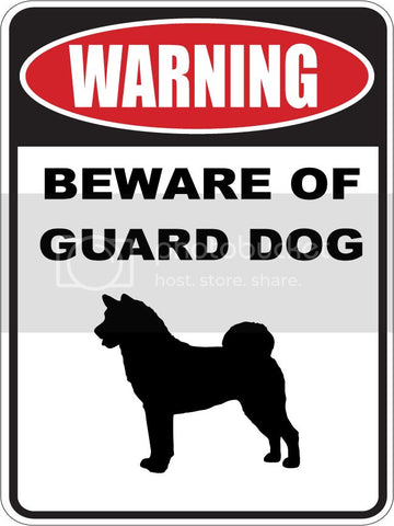 9"X12" WARNING BEWARE OF GUARD DOG   AKITA  dog lover aluminum novelty street sign.