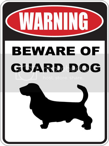 9"X12" WARNING BEWARE OF GUARD DOG   BASSET HOUND   dog lover aluminum novelty street sign.