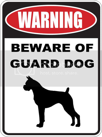 9"X12" WARNING BEWARE OF GUARD DOG   BOXER   dog lover aluminum novelty street sign.