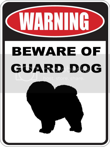 9"X12" WARNING BEWARE OF GUARD DOG   CHOW CHOW   dog lover aluminum novelty street sign.