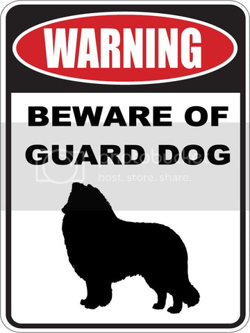 9"X12" WARNING BEWARE OF GUARD DOG   COLLIE   dog lover aluminum novelty street sign.