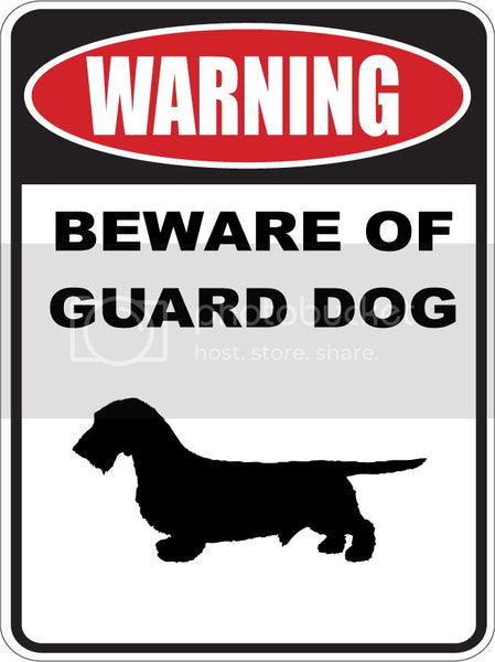 9"X12" WARNING BEWARE OF GUARD DOG  Dachshund Wire Haired dog lover aluminum novelty street sign.