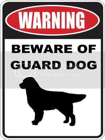 9"X12" WARNING BEWARE OF GUARD DOG   GOLDEN RETRIEVER   dog lover aluminum novelty street sign.