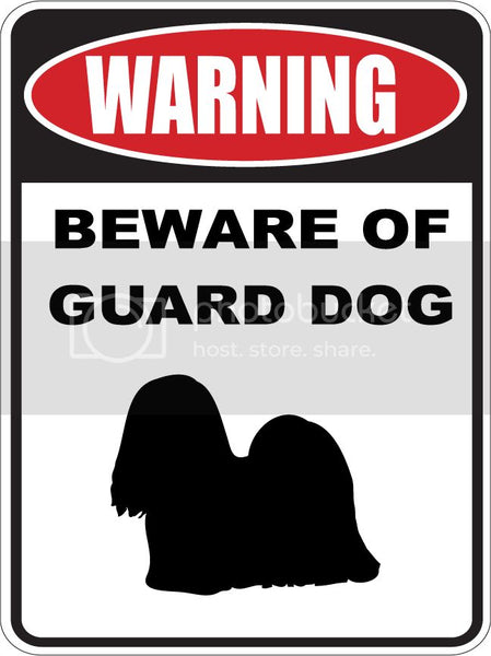 9"X12" WARNING BEWARE OF GUARD DOG  SHIHTZU dog lover aluminum novelty street sign.